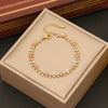 Multicolor Oil Dropping Wheat Bracelet For Women Stainless Steel Jewelry With Dripping Oil Treatment