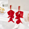 Multicolor Petal Leaf Tassel Long Earrings For Women Acrylic Baking Paint