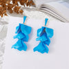 Multicolor Petal Leaf Tassel Long Earrings For Women Acrylic Baking Paint
