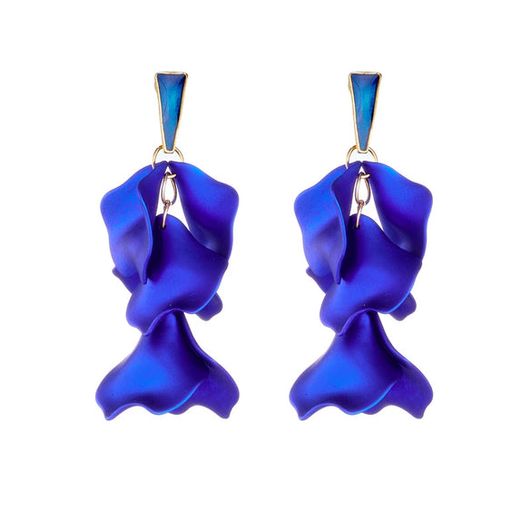 Multicolor Petal Leaf Tassel Long Earrings For Women Acrylic Baking Paint