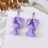 Multicolor Petal Leaf Tassel Long Earrings For Women Acrylic Baking Paint
