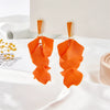 Multicolor Petal Leaf Tassel Long Earrings For Women Acrylic Baking Paint