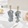 Multicolor Petal Leaf Tassel Long Earrings For Women Acrylic Baking Paint