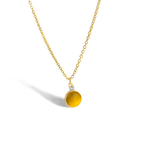 Multicolor Round Gem Ochain Necklace Plated With Real Gold Geometric Style