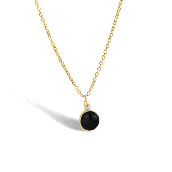 Multicolor Round Gem Ochain Necklace Plated With Real Gold Geometric Style