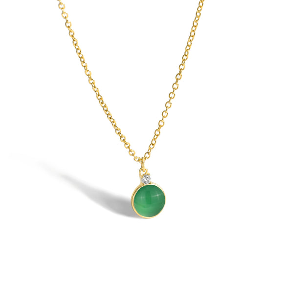 Multicolor Round Gem Ochain Necklace Plated With Real Gold Geometric Style