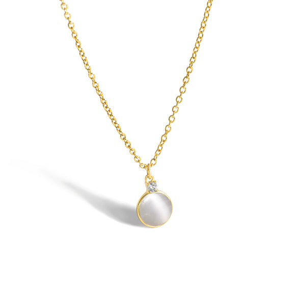 Multicolor Round Gem Ochain Necklace Plated With Real Gold Geometric Style