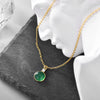 Multicolor Round Gem Ochain Necklace Plated With Real Gold Geometric Style