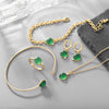 Multicolor Round Gem Ochain Necklace Plated With Real Gold Geometric Style