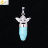 Multicolor Simple Bullet Shape Natural Stone Crystal Alloy Accessories Minimalist Pendant Necklace Jewelry