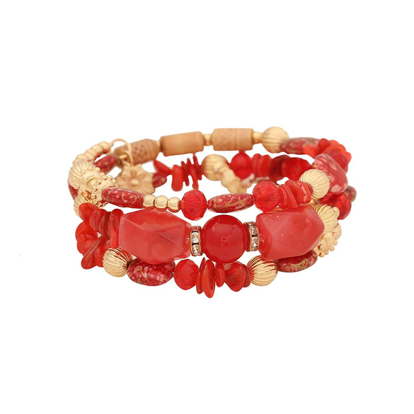 Multicolor Stone Beaded Handmade Acrylic Bohemian Bracelet