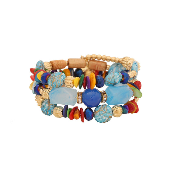 Multicolor Stone Beaded Handmade Acrylic Bohemian Bracelet