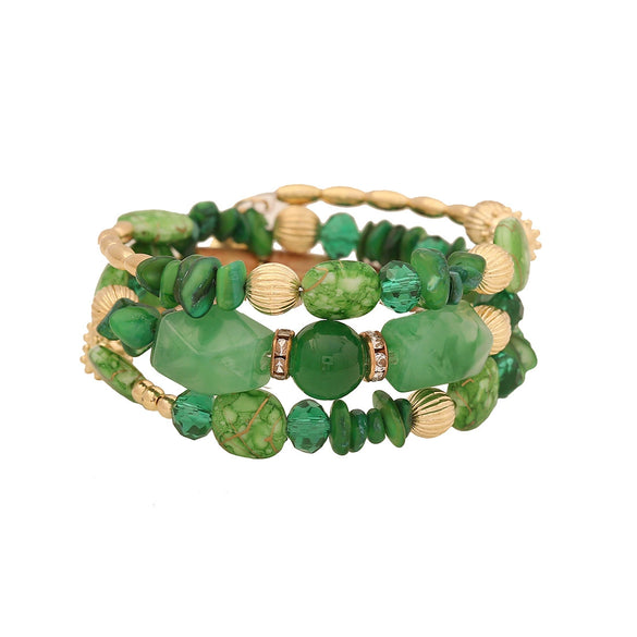 Multicolor Stone Beaded Handmade Acrylic Bohemian Bracelet