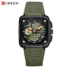 Multifunction Square And Round Dial Alloy And Silicone Men's Business Sports Watch