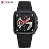Multifunction Square And Round Dial Alloy And Silicone Men's Business Sports Watch