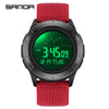 Multifunction Student Electronic Watch With Nylon Band Round Shape Alloy Alloyabs Case And Acrylic Mirror