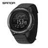 Multifunction Student Electronic Watch With Nylon Band Round Shape Alloy Alloyabs Case And Acrylic Mirror
