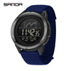Multifunction Student Electronic Watch With Nylon Band Round Shape Alloy Alloyabs Case And Acrylic Mirror