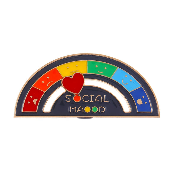 Multifunctional Alloy Geometric Expression Mood Conversion Energy Sliding Brooch Jewelry With Electroplating
