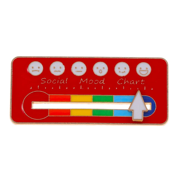 Multifunctional Alloy Geometric Expression Mood Conversion Energy Sliding Brooch Jewelry With Electroplating