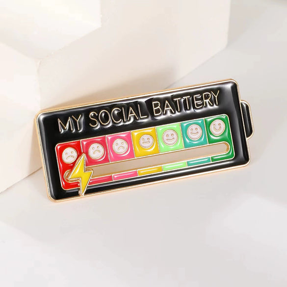 Multifunctional Alloy Geometric Expression Mood Conversion Energy Sliding Brooch Jewelry With Electroplating