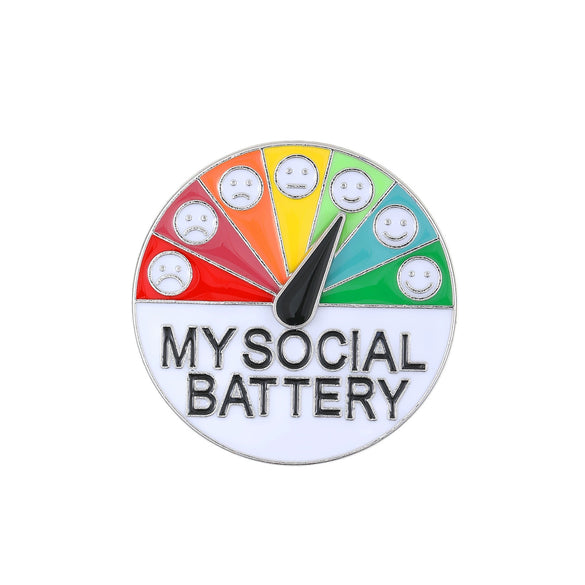 Multifunctional Alloy Geometric Expression Mood Conversion Energy Sliding Brooch Jewelry With Electroplating