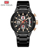 Multifunctional Casual Men's Watch With Steel Belt Quartz Movement Round Dial And Luminous Pointer