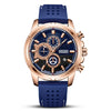 Multifunctional Chronograph Large Dial Men's Watch Alloy Case Silicone Strap Mineral Strengthened Glass Mirror Round Dial