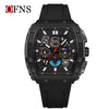 Multifunctional Chronograph Quartz Watch Abs Case Silicone Strap Wine Barrel Shape For Men