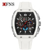 Multifunctional Chronograph Quartz Watch Abs Case Silicone Strap Wine Barrel Shape For Men