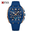 Multifunctional Chronograph Quartz Watch Abs Case Silicone Strap Wine Barrel Shape For Men