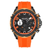 Multifunctional Chronograph Quartz Watch Alloy Case Mineral Strengthened Glass Mirror Silicone Strap Stainless Steel Clasp Round Dial Men's Watch