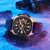 Multifunctional Chronograph Sport Men's Watch Alloy Case Mineral Strengthened Glass Mirror Silicone Strap Stainless Steel Clasp Round Dial