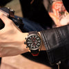 Multifunctional Chronograph Sports Watch For Men Alloy Case Silicone Strap Mineral Strengthened Glass Mirror Round Dial