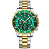 Multifunctional Chronograph Threeeye Quartz Watch Alloy Case Stainless Steel Strap Round Dial Business Style Waterproof Luminous For Men