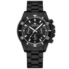 Multifunctional Chronograph Threeeye Quartz Watch Alloy Case Stainless Steel Strap Round Dial Business Style Waterproof Luminous For Men