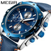 Multifunctional Chronograph Unisex Couple Quartz Watch Alloy Case Genuine Leather Strap Round Dial