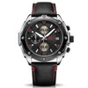 Multifunctional Chronograph Unisex Couple Quartz Watch Alloy Case Genuine Leather Strap Round Dial