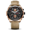 Multifunctional Chronograph Unisex Couple Quartz Watch Alloy Case Genuine Leather Strap Round Dial