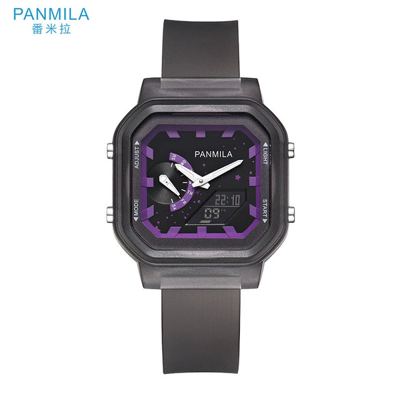 Multifunctional Electronic Jelly Silicone Watch For Students Square Dial Plastic Case And Mirror