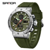 Multifunctional Electronic Men's Watch With Dual Display Round Dial Acrylic Mirror Tpu Strap Abs Material For Outdoor Sports