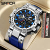 Multifunctional Electronic Sports Watch For Students Tpu Zinc Alloyabs Acrylic Mirror Round Dial