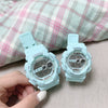 Multifunctional Electronic Watch For Couples And Students With Plastic Mirror Silicone Case And Strap Luminous Waterproof Casual Style