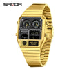 Multifunctional Electronic Watch Square Steel Band Luminous Highend Style