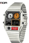 Multifunctional Electronic Watch Square Steel Band Luminous Highend Style