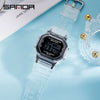 Multifunctional Electronic Waterproof Resin Strap Sports Watch With Round Dial And Mineral Strengthened Mirror For Teenagers And Students