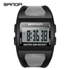 Multifunctional Electronic Waterproof Sports Watch Resin Case Resin Strap Stainless Steel Clasp Round Dial Men's Fashion