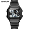 Multifunctional Electronic Waterproof Sports Watch Resin Stainless Steel Round For Men