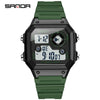 Multifunctional Electronic Waterproof Sports Watch Resin Stainless Steel Round For Men