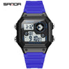Multifunctional Electronic Waterproof Sports Watch Resin Stainless Steel Round For Men